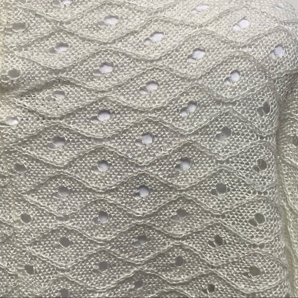 Infinity Scarf | Off-White/Cream Shimmer Thread Knit | Women's | 38" X 24" - Picture 5 of 6